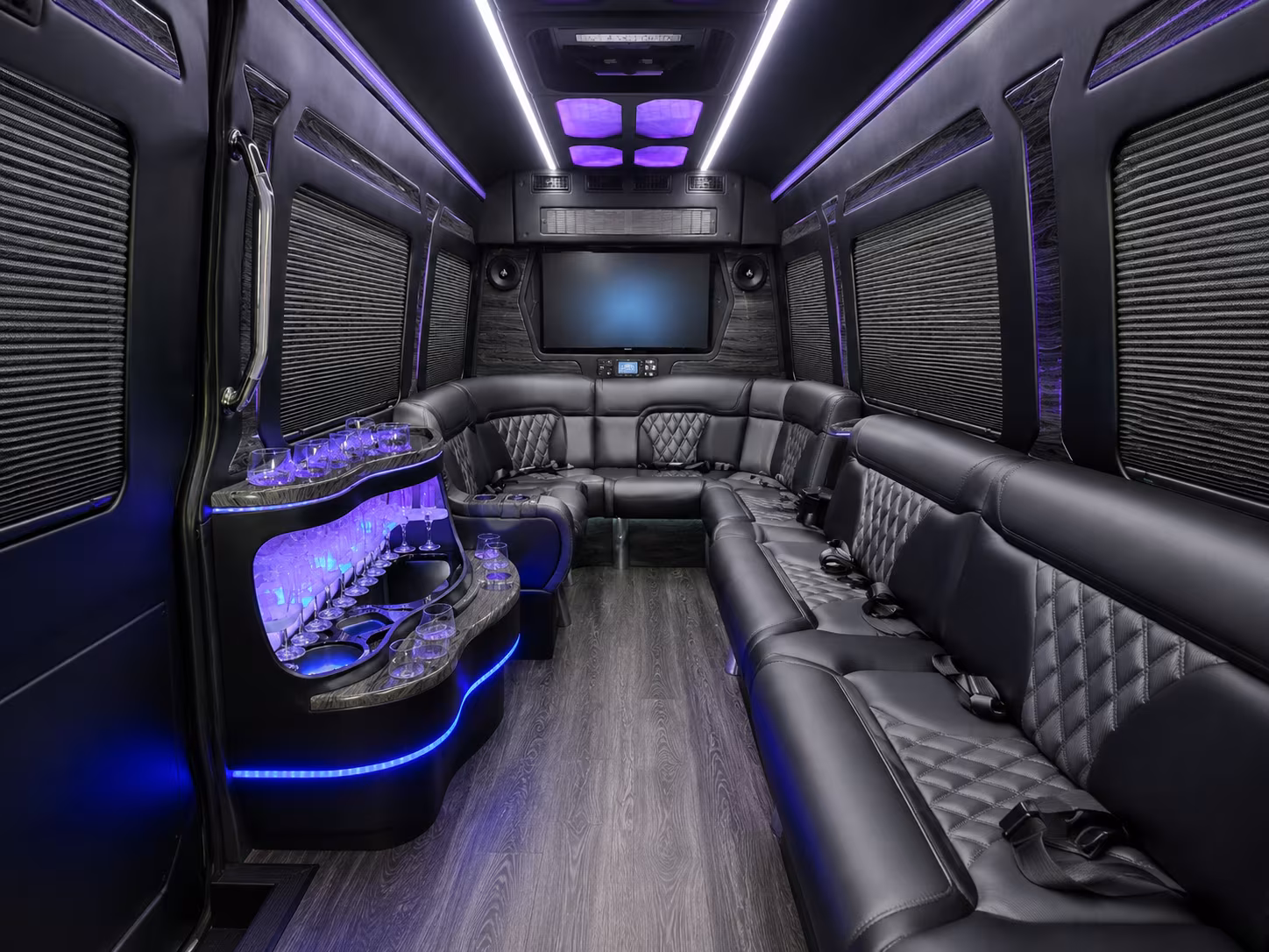 cambridge 50 passenger party bus inside