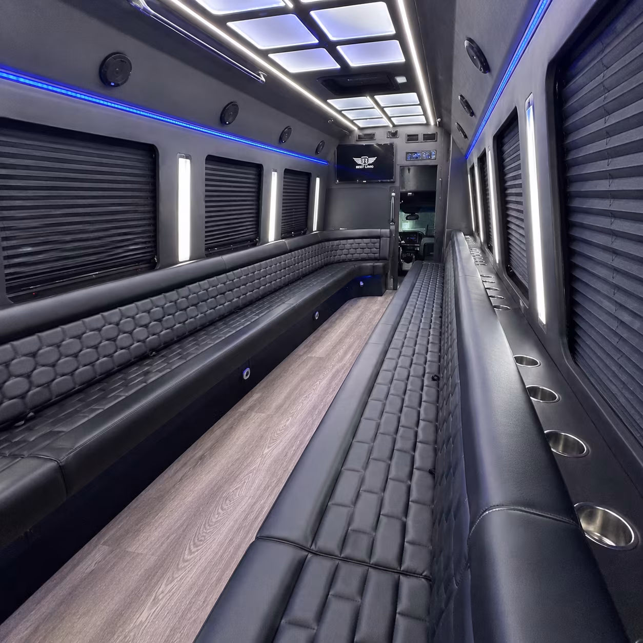 cambridge party bus rental interior