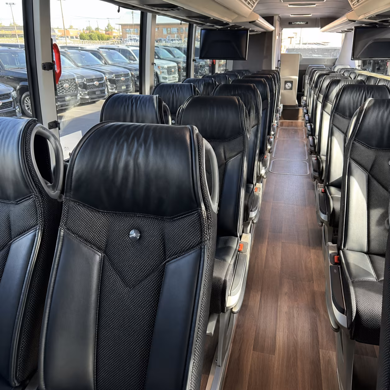 everett charter bus rental interior