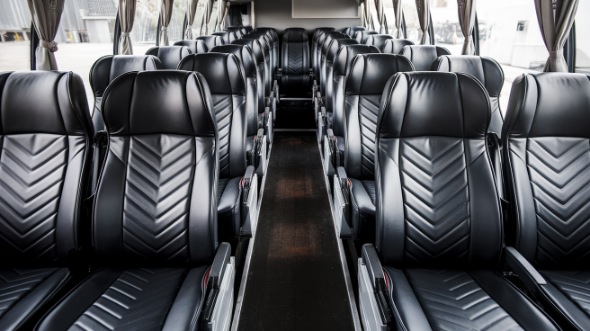 50 passenger charter bus inside cambridge