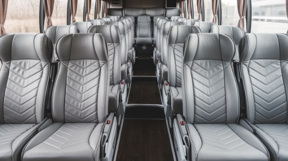 56 passenger charter bus interior view