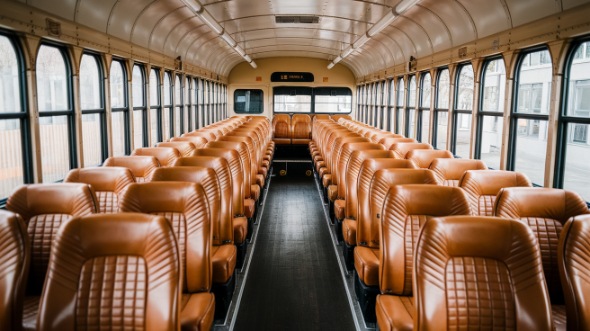 school bus rental interior brookline